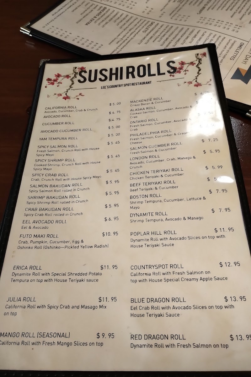 Menu Lee's Country Spot Restaurant-3